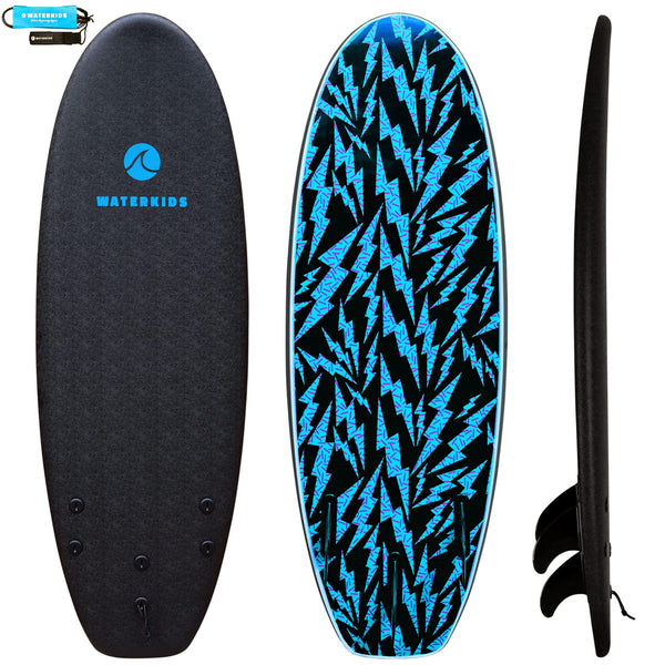 Kids Surfboard & Leash - Midnight Black