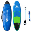 kids paddle board package for youth size paddlers. includes 8ft eps hardtop paddle board for children, adjustable small kid sized paddle, 10ft ankle leash & blue travel board bag with zipper