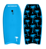 kids bodyboard blue with palm trees on the bottom, waterkids aloha body board for kids