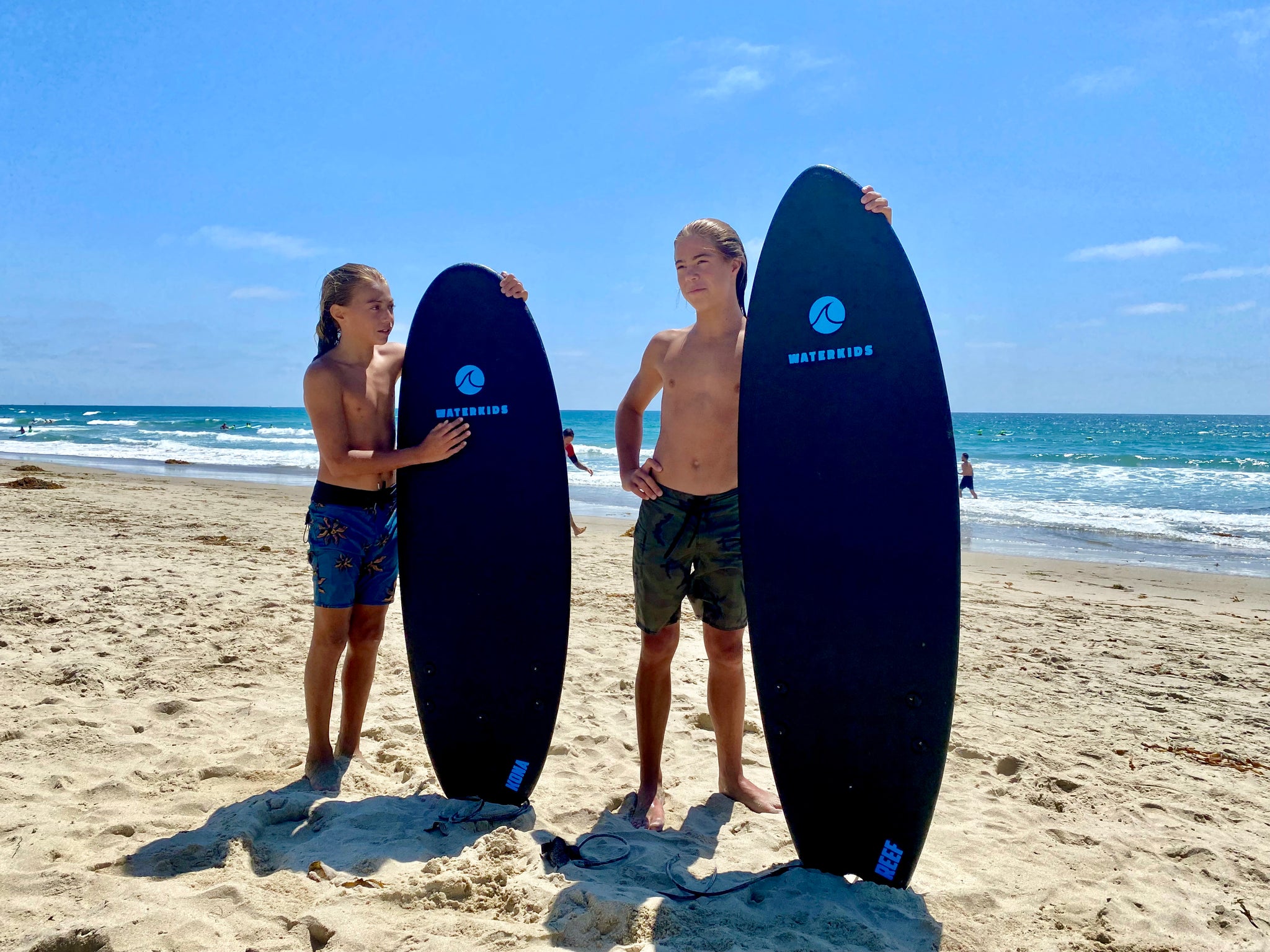 kids surfboard foam soft top surf at the beach to catch waves