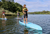 Waterkids team paddler on his carbon fiber kids race sup from waterkids paddleboards.  The tahiti pro is made for pro level sup racing and made from 100$ carbon fiber construction