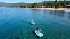 paddle board with kids at lake tahoe california.  Family inflatable SUP the mantaray made by waterkids paddleboards